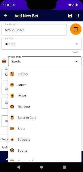 Betting Performance Tracker screenshot