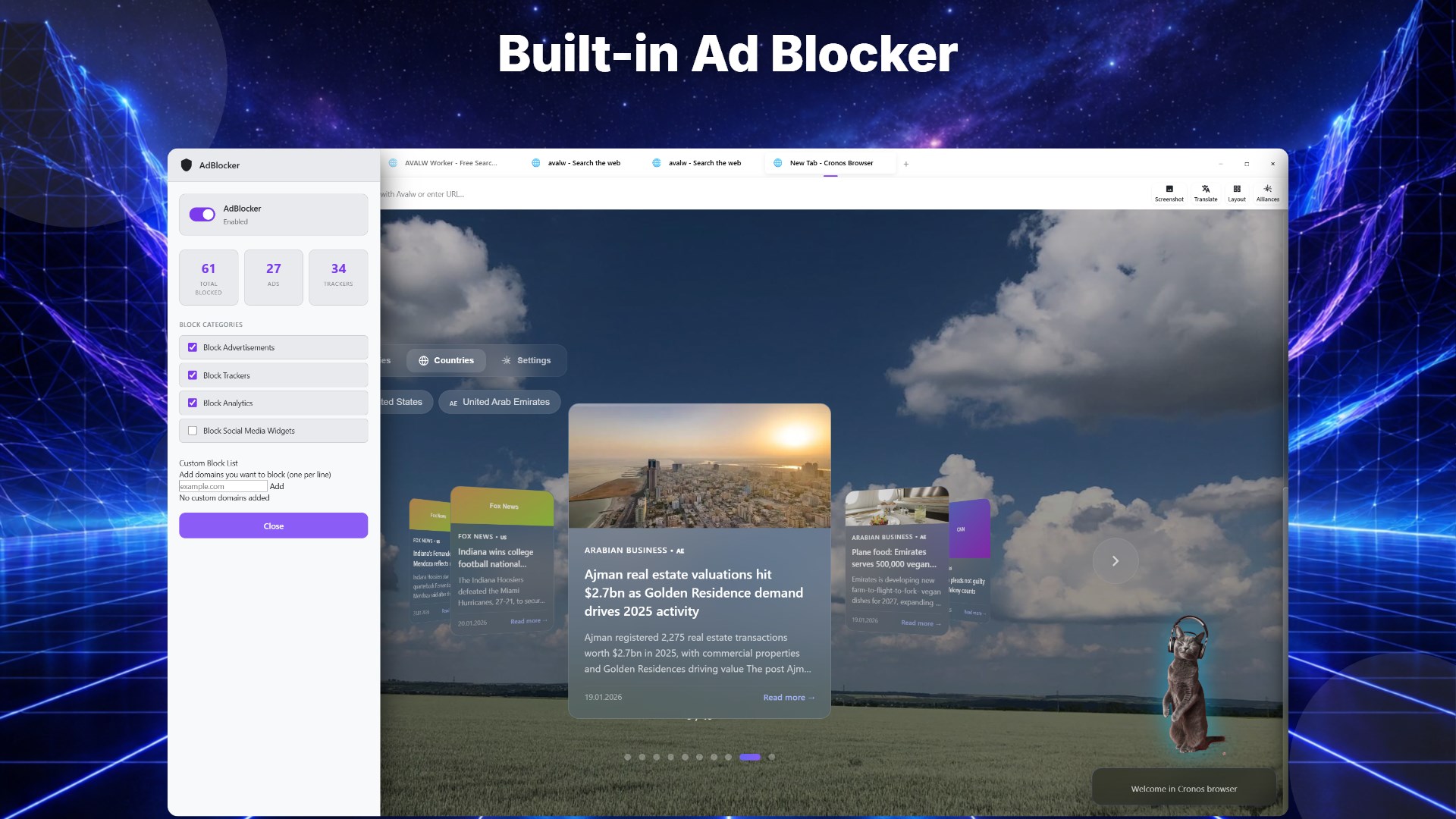 Cronos Browser screenshot