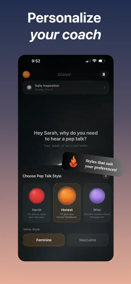 Dialed: Personalized Pep Talks screenshot