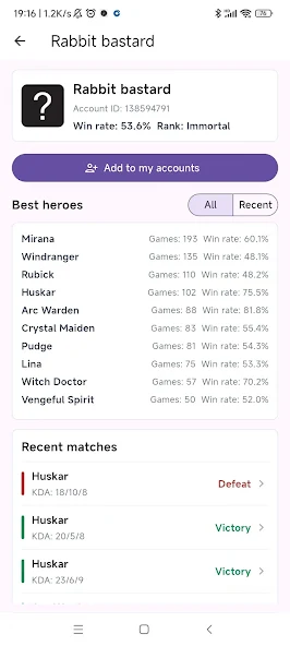 Dota 2 Stats Scout screenshot