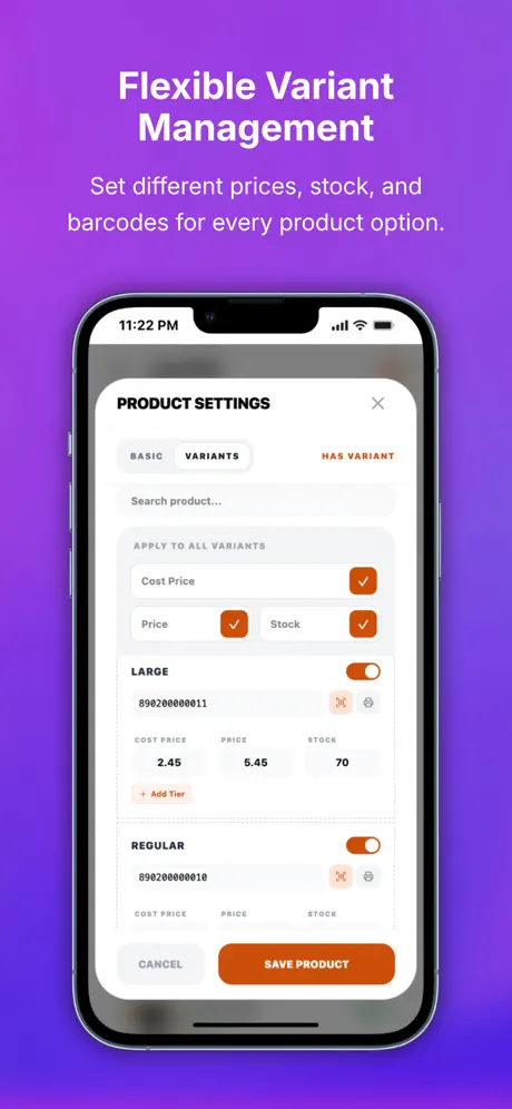 Excart POS screenshot