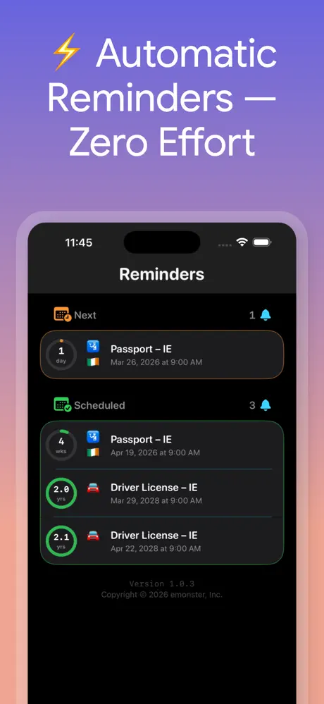 Expiration Reminder RenewalKit screenshot