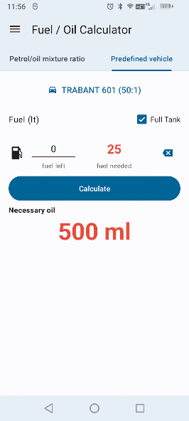 Fuel Oil Mix Calculator screenshot