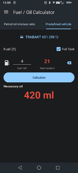 Fuel Oil Mix Calculator screenshot