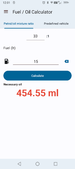 Fuel Oil Mix Calculator screenshot