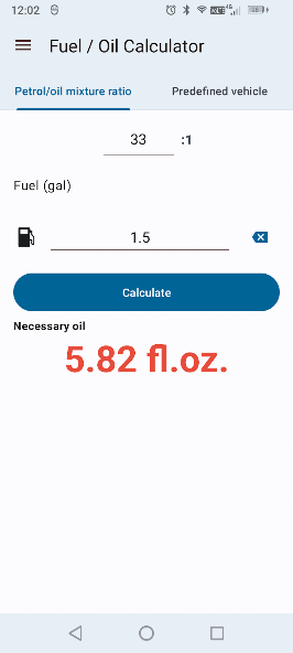 Fuel Oil Mix Calculator screenshot