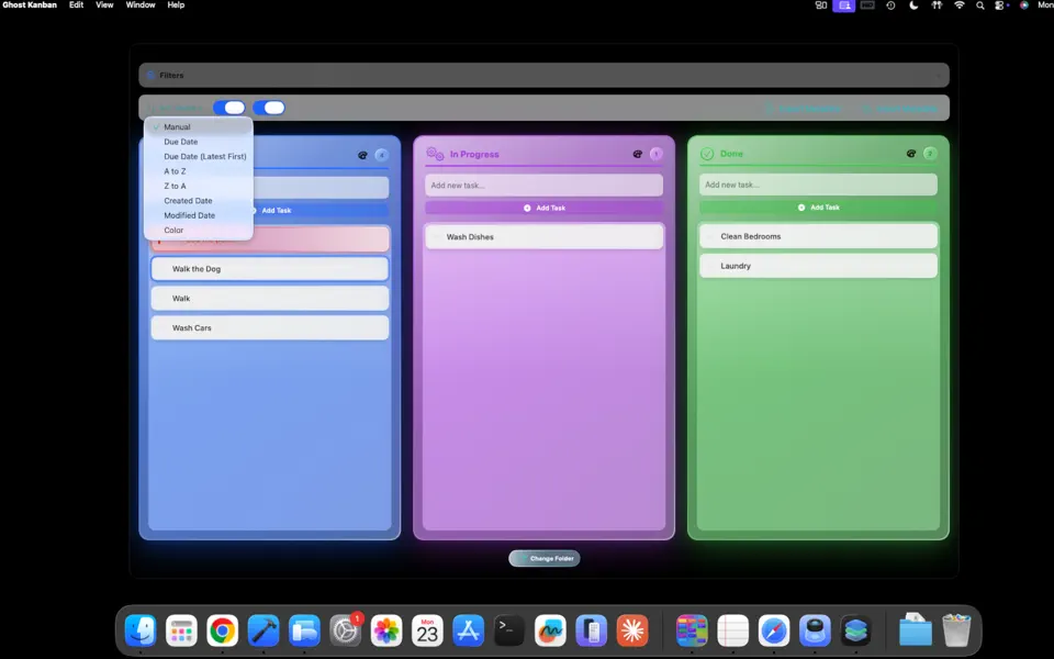 Ghost Kanban screenshot
