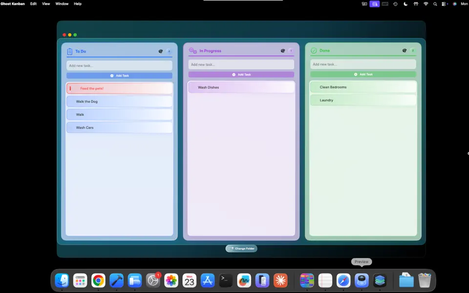 Ghost Kanban screenshot