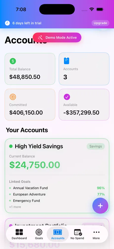 GoalStash App screenshot