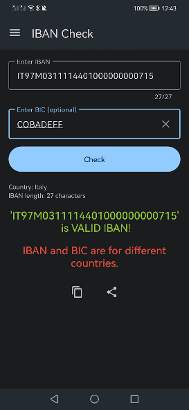 IBAN Check IBAN Validation screenshot