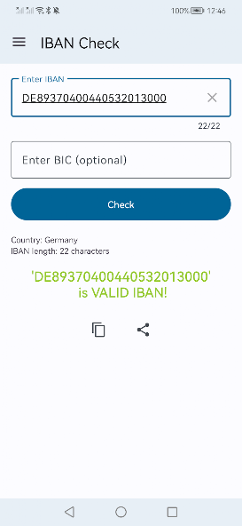 IBAN Check IBAN Validation screenshot
