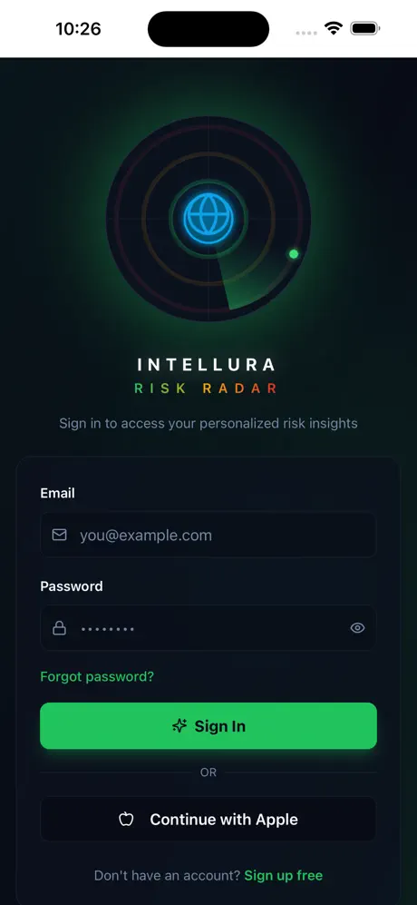 INTELLURA Risk Radar screenshot