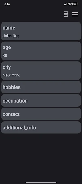 Json List screenshot