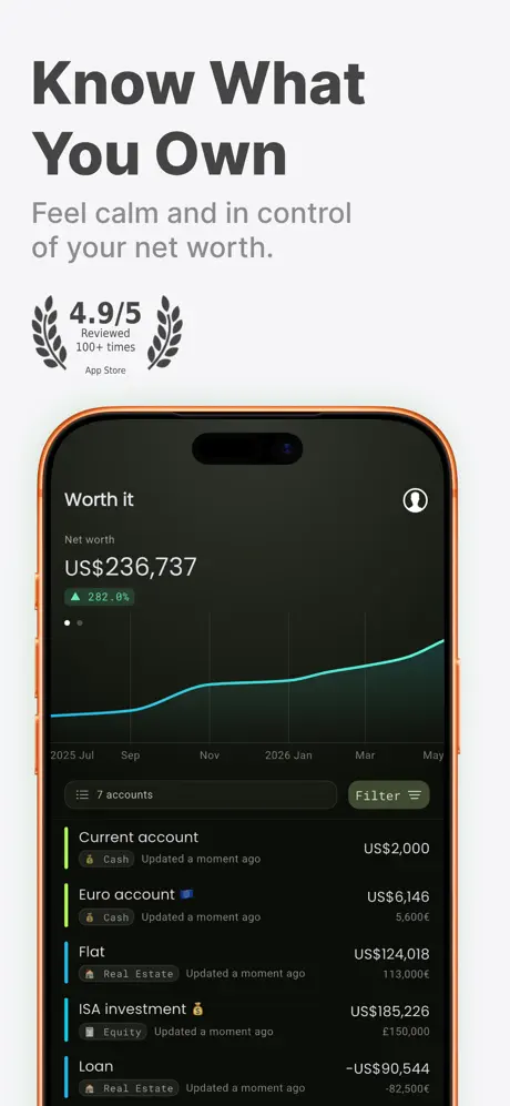 Net Worth Tracker - Worth it screenshot