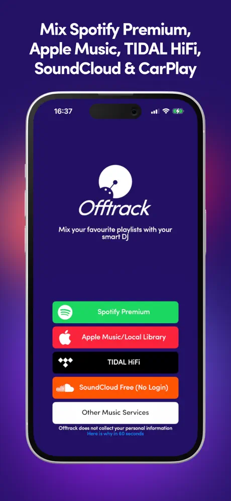 Offtrack: the AI DJ app screenshot