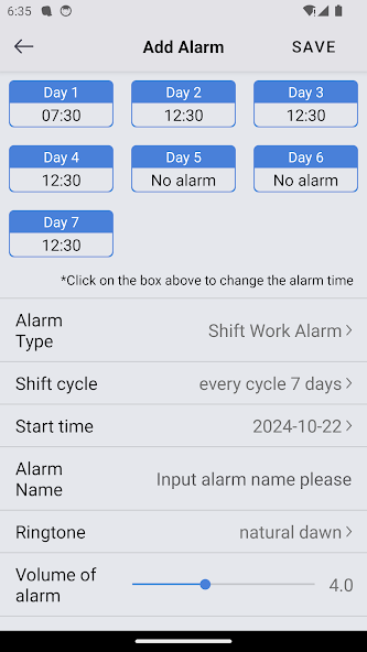 OK Alarm: Holiday & Shift Work screenshot