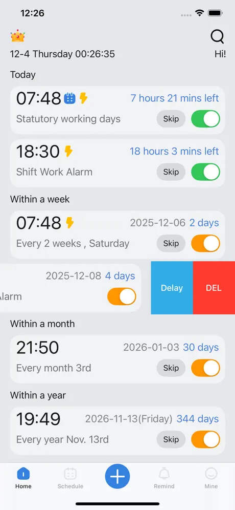 OK Alarm: Holiday & Shift Work screenshot