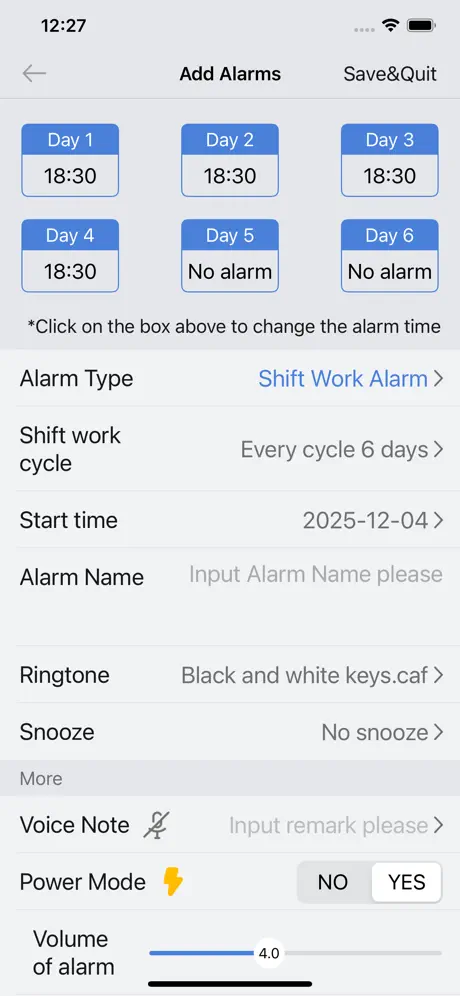 OK Alarm: Holiday & Shift Work screenshot
