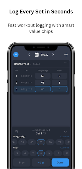 Optimal Strength Log screenshot