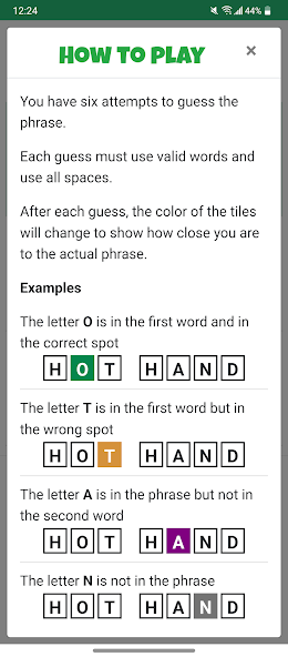 Phrazle screenshot