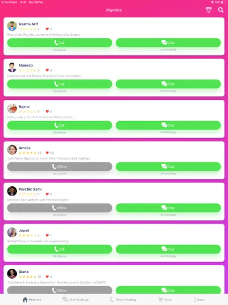 Psychics.lv Psychic Reading screenshot