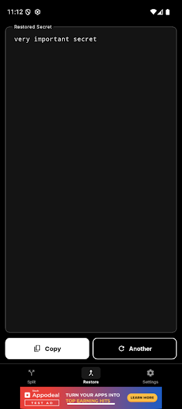 Shamir Safe: Split Crypto Seed screenshot