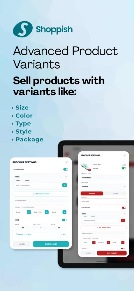 Shoppish POS screenshot