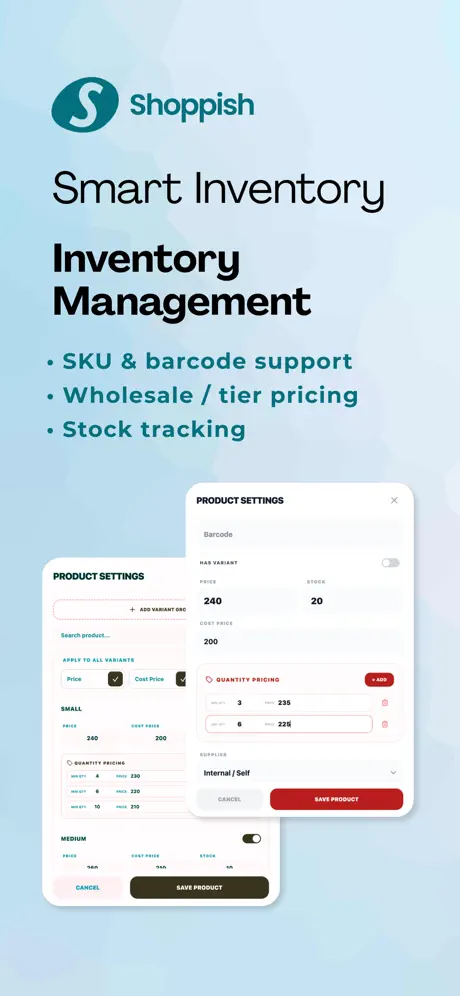 Shoppish POS screenshot
