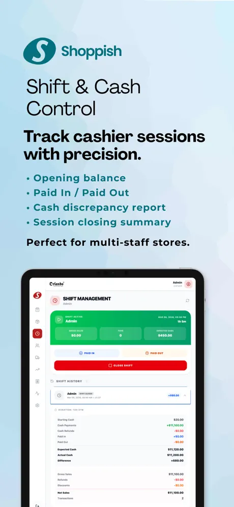 Shoppish POS screenshot