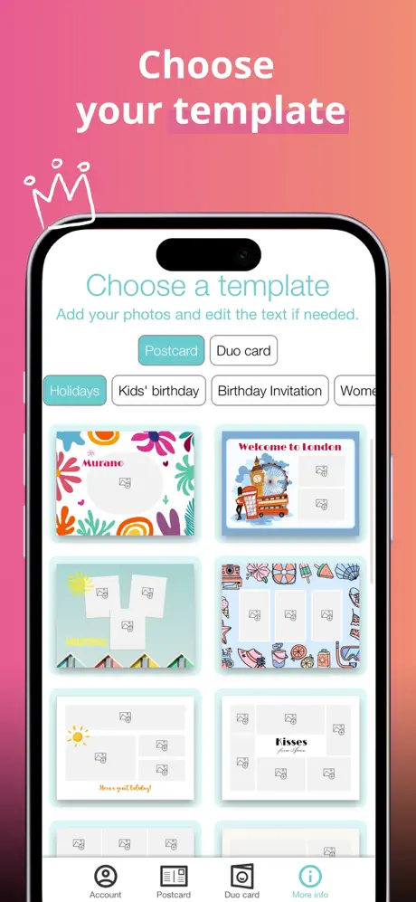 SimplyCards - custom postcard screenshot