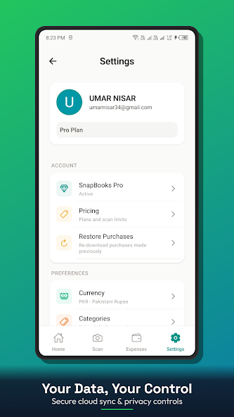 SnapBooks AI Receipt Scanner screenshot