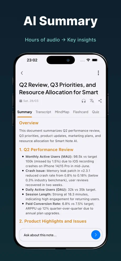 sNote: AI Note Taker App screenshot
