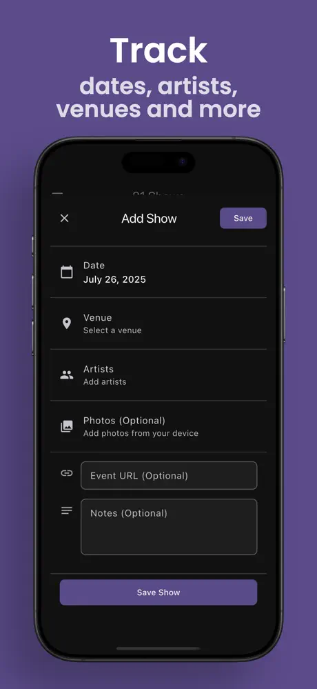 SoundTrack: Live Music Journal screenshot