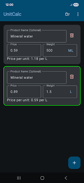 UnitCalc screenshot