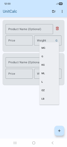 UnitCalc screenshot