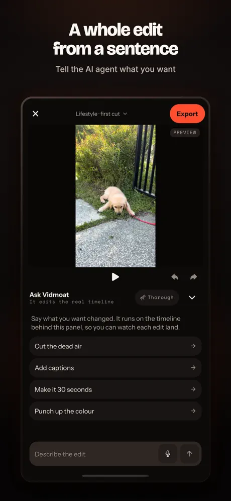 Vidmoat: AI Video Editor screenshot