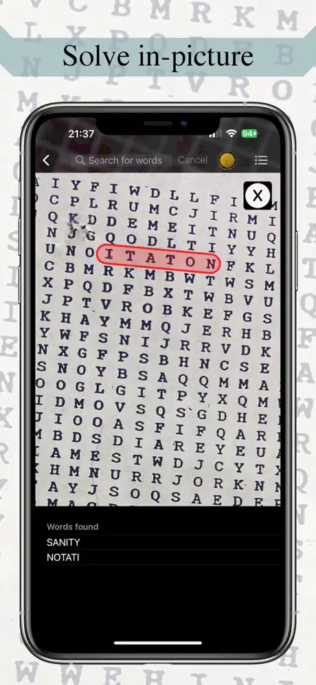 Word Search Scanner and Solver screenshot