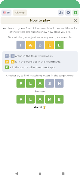 WORDLE4X screenshot